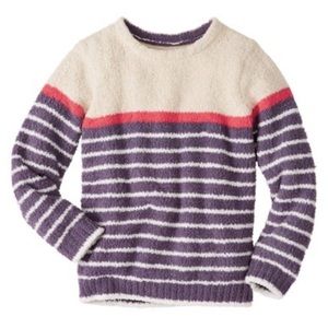 Hanna Andersson Purple Patina Striped Marshallmallow Sweater